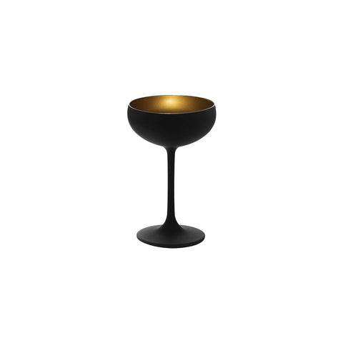 STOLZLE OLYMPIC CHAMPAGNE COUPE 230ml MATT BLACK/GOLD Box of 6 - Hospitality Connect