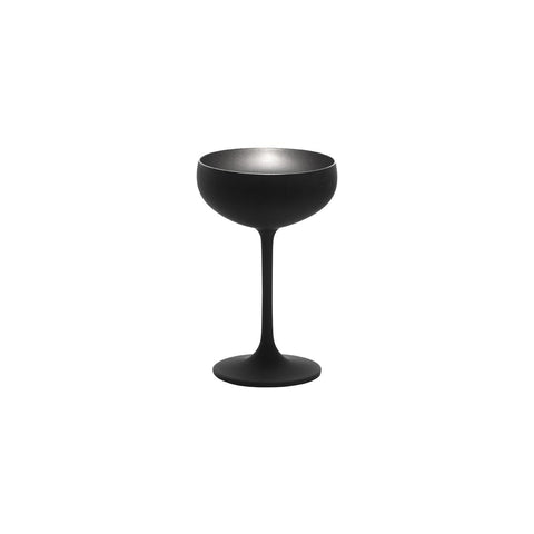 STOLZLE OLYMPIC CHAMPAGNE COUPE 230ml MATT BLACK/SILVER Box of 6 - Hospitality Connect