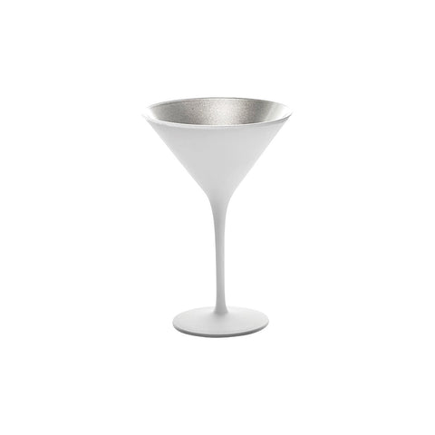 STOLZLE OLYMPIC COCKTAIL GLASS 240ml MATT WHITE/SILVER Box of 6 - Hospitality Connect