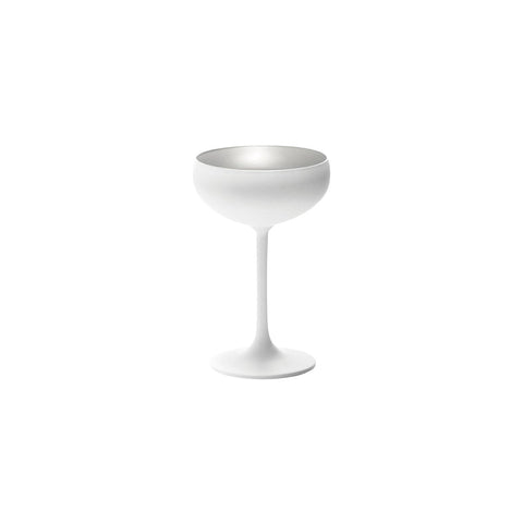 STOLZLE OLYMPIC CHAMPAGNE COUPE 230ml MATT WHITE/SILVER Box of 6 - Hospitality Connect