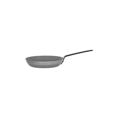 CHEF INOX ROUND FRYPAN BLACK STEEL 200x38mm/3.0mm gauge - Hospitality Connect
