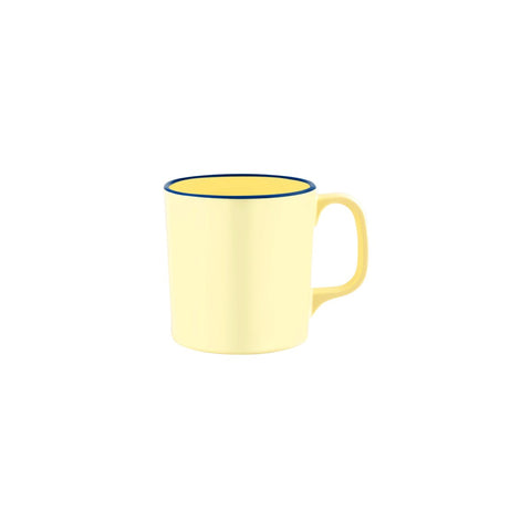 JAB VINTAGE YELLOW/BLUE RIM ENAMEL LOOK MUG 80x85mm Box of 6 - Hospitality Connect