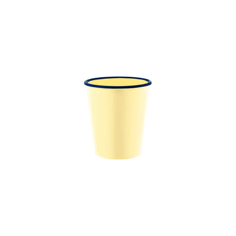 JAB VINTAGE YELLOW/BLUE RIM ENAMEL LOOK TUMBLER 80x90mm Box of 6 - Hospitality Connect
