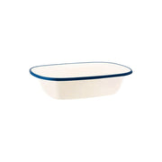 JAB VINTAGE CREAM/BLUE RIM ENAMEL LOOK RECT SERVER 200x145mm Box of 12 - Hospitality Connect