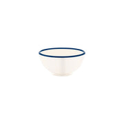 JAB VINTAGE CREAM/BLUE RIM ENAMEL LOOK ROUND BOWL 150x70mm Box of 6 - Hospitality Connect