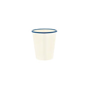 JAB VINTAGE CREAM/BLUE RIM ENAMEL LOOK TUMBLER 80x90mm Box of 6 - Hospitality Connect