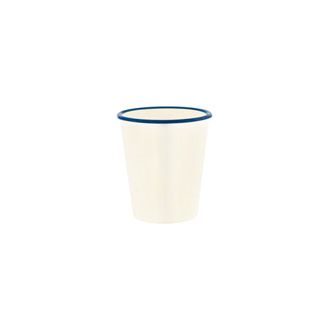 JAB VINTAGE CREAM/BLUE RIM ENAMEL LOOK TUMBLER 80x90mm Box of 6 - Hospitality Connect