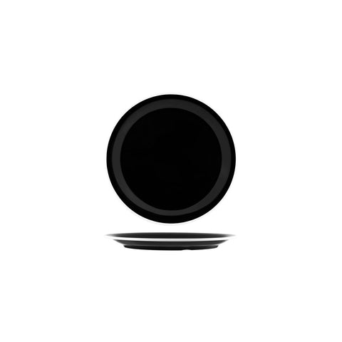 JAB VINTAGE BLACK/WHITE RIM ENAMEL LOOK ROUND PLATE 190mm Box of 6 - Hospitality Connect