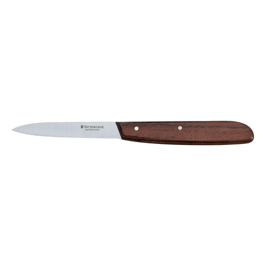 Victorinox Paring Knife,10cm Pointed Wavy Blade - Wood - Hospitality Connect