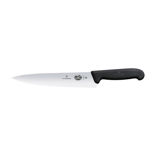 Victorinox Cooks - Carving Knife,19cm,Wavy Edge,Fibrox - Black - Hospitality Connect