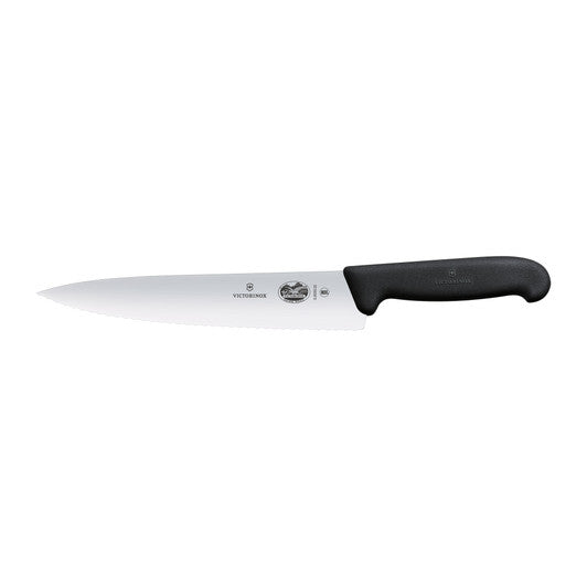 Victorinox Cooks - Carving Knife,22cm,Wavy Edge,Fibrox - Black - Hospitality Connect