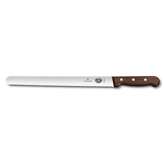 Victorinox Slicing Knife,30cm Round Wavy Edge - Wood - Hospitality Connect