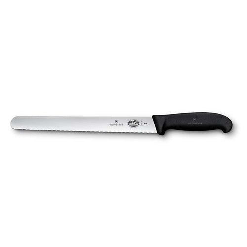 Victorinox Slicing Knife,25cm Round Wavy Edge,Fibrox - Black - Hospitality Connect