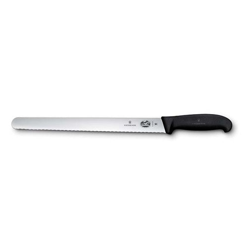 Victorinox Slicing Knife,30cm Round Wavy Edge,Fibrox - Black - Hospitality Connect