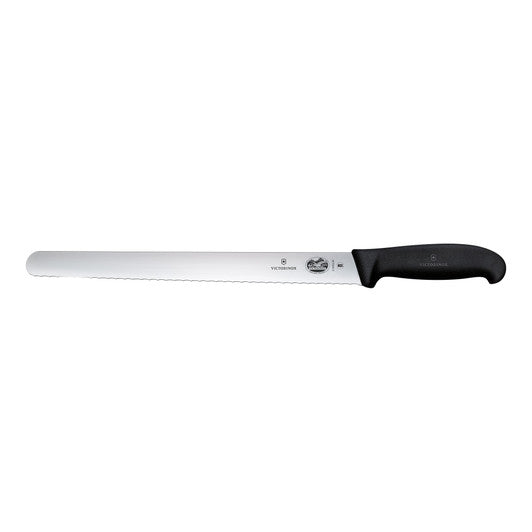 Victorinox Slicing Knife,36cm Round Wavy Edge,Fibrox - Black - Hospitality Connect