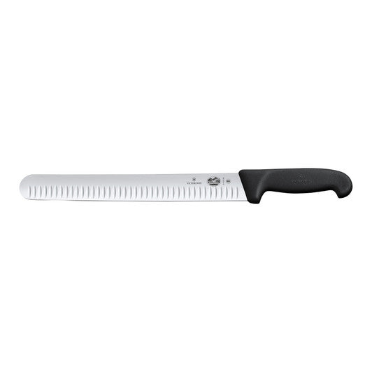 Victorinox Salmon Knife,30cm Flexible Round Tip Blade,Fluted Edge,Fibrox Black - Hospitality Connect