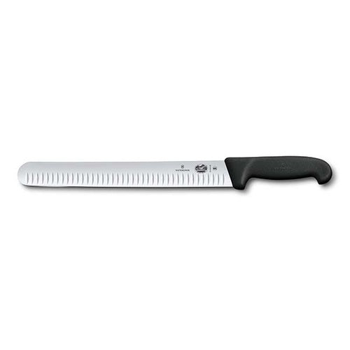 Victorinox Salmon Knife,36cm Flexible Round Tip Blade,Fluted Edge,Fibrox Black - Hospitality Connect