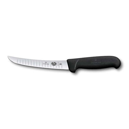 Victorinox Boning Knife,15cm Curved Fluted Blade,Fibrox - Black - Hospitality Connect