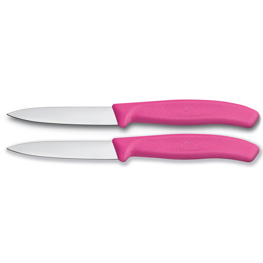 Victorinox Paring Knife,8 cm Pointed Blade,2 pc Set,Classic,Pink - Hospitality Connect