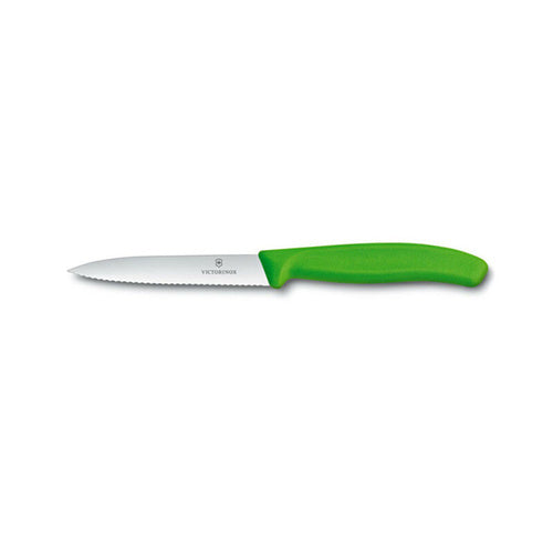 Victorinox Paring Knife,10 cm Pointed Tip,Wavy Edge,Classic,Green - Hospitality Connect
