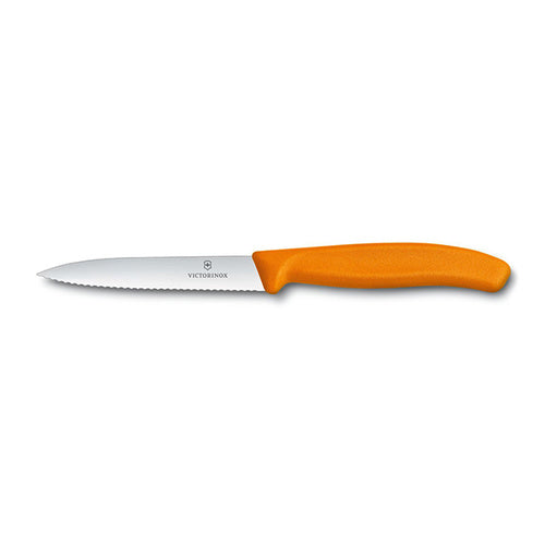 Victorinox Paring Knife,10 cm Pointed Tip,Wavy Edge,Classic,Orange - Hospitality Connect