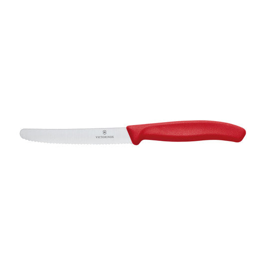 Victorinox Steak & Tomato Knife,11cm Round Tip,Wavy Edge,Classic,Red - Hospitality Connect