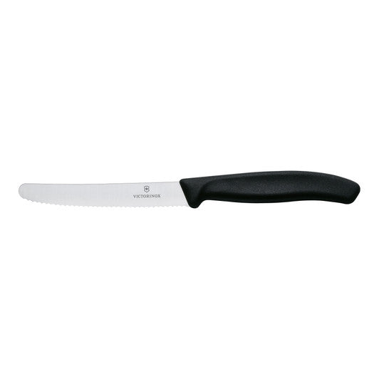 Victorinox Steak & Tomato Knife,11cm Round Tip,Wavy Edge,2 pc Set Classic Black - Hospitality Connect