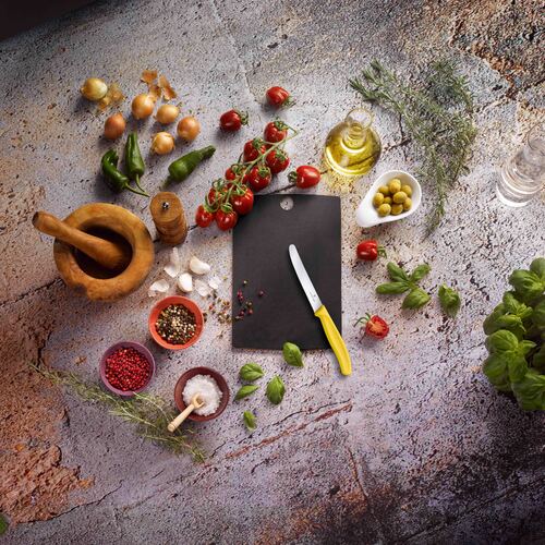 Victorinox Steak & Tomato Knife,11cm Round Tip,Wavy Edge,Classic,Yellow - Hospitality Connect