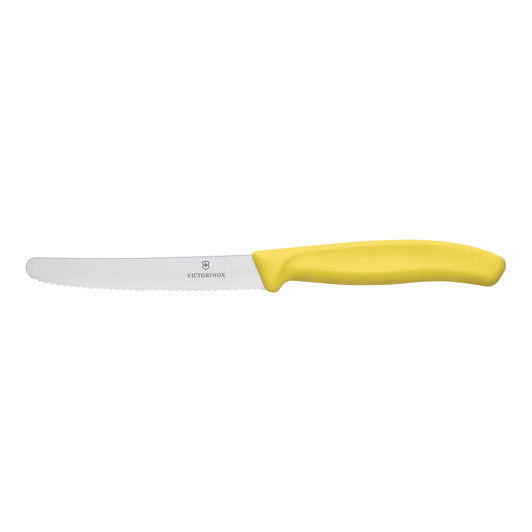 Victorinox Steak & Tomato Knife,11cm Round Tip,Wavy Edge,2 pc Set Classic Yellow - Hospitality Connect