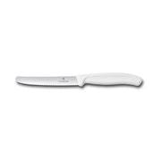 Victorinox Steak & Tomato Knife,11cm Round Tip,Wavy Edge,Classic,White - Hospitality Connect