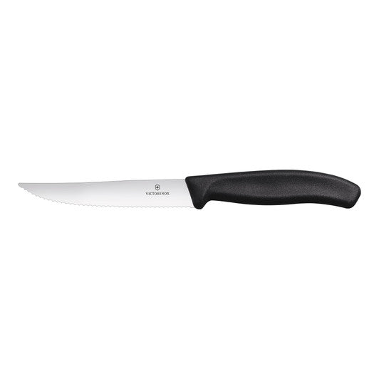 Victorinox Steak & Pizza Knife 12cm,Wide Blade,Wavy Edge,2 pc Set Classic Black - Hospitality Connect