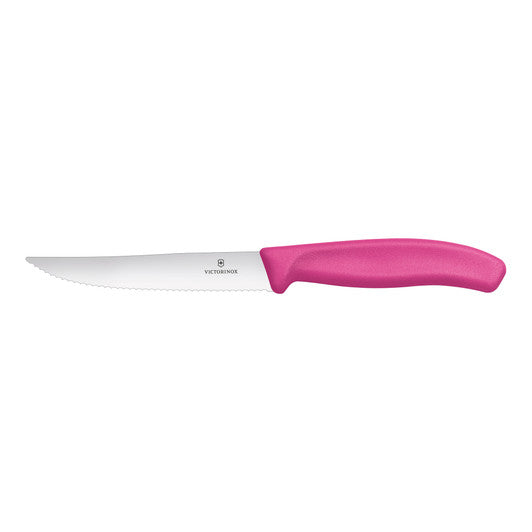 Victorinox Steak & Pizza Knife 12cm,Wide Blade,Wavy Edge,2 pc Set Classic Pink - Hospitality Connect