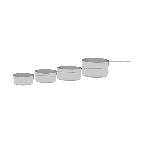 CHEF INOX MEASURING CUP SET 4pc S/S 60/80/125/250ml - Hospitality Connect