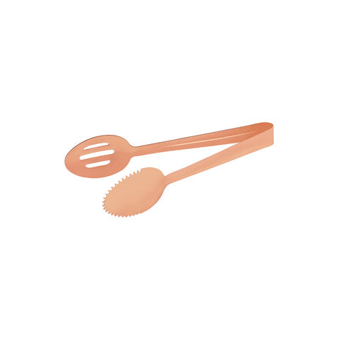 TABLEKRAFT SPOON TONGS 1 SIDE SLOTTED 1pc COPPER 245mm - Hospitality Connect
