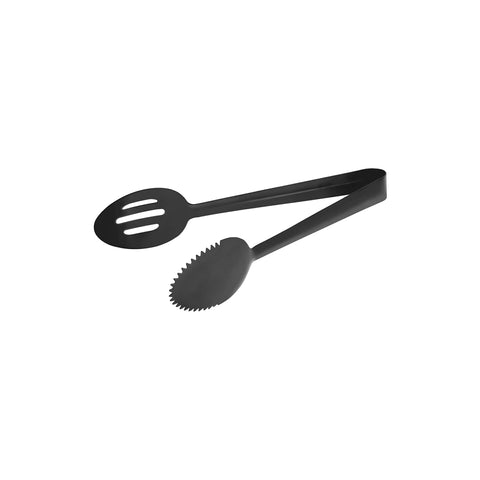 TABLEKRAFT SPOON TONGS 1 SIDE SLOTTED 1pc GUN METAL 245mm - Hospitality Connect