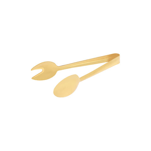 TABLEKRAFT ROUND SPOON/FORK TONG 1pc GOLD 230mm - Hospitality Connect