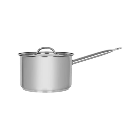 CHEF INOX ELITE SAUCEPAN w/LID 18/10 220x140mm 5.25lt - Hospitality Connect