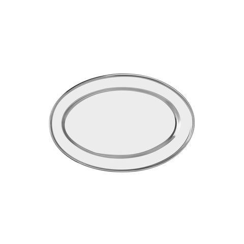 CHEF INOX OVAL PLATTER ROLLED EDGE S/S 400mm - Hospitality Connect