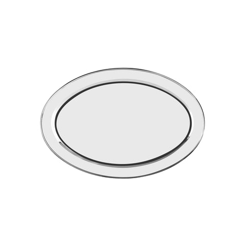 CHEF INOX OVAL PLATTER ROLLED EDGE S/S 450mm - Hospitality Connect