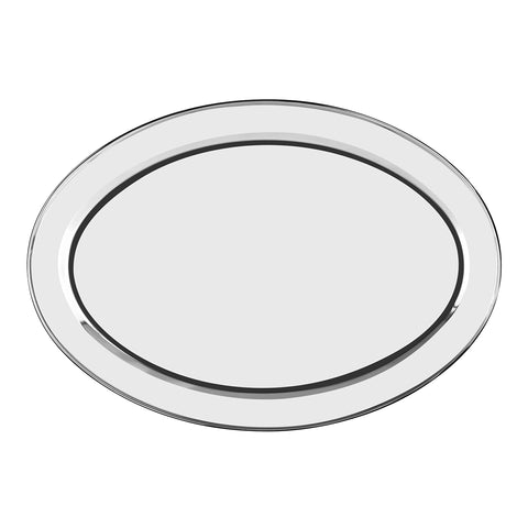 CHEF INOX OVAL PLATTER ROLLED EDGE S/S 650mm - Hospitality Connect
