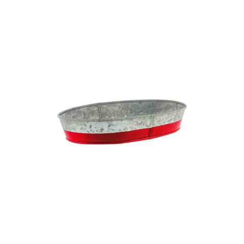 CHEF INOX CONEY IS GALV OVAL TRAY 240x160x45mm DIPPED Red - Hospitality Connect
