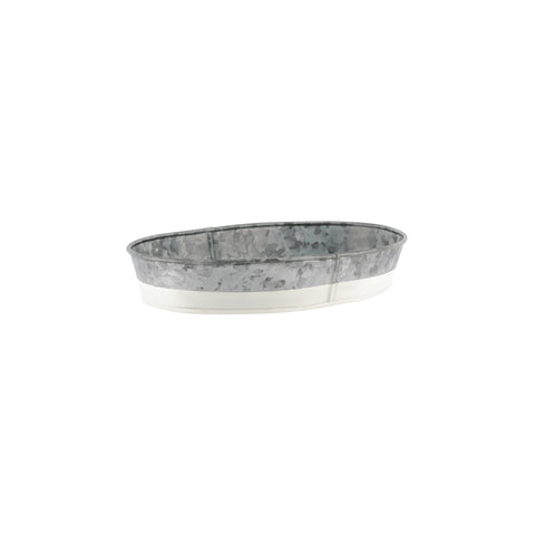 CHEF INOX CONEY IS GALV OVAL TRAY 240x160x45mm DIPPED WHI - Hospitality Connect