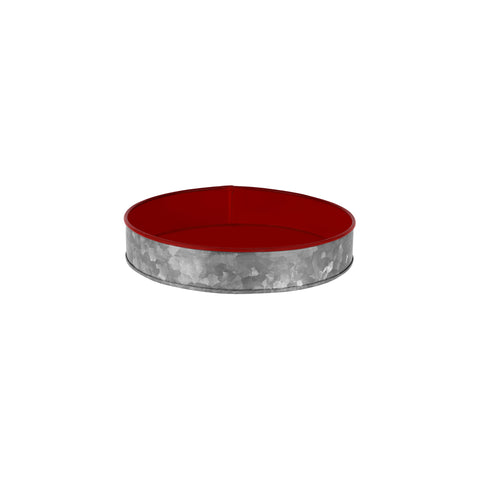 CHEF INOX CONEY IS GALVANISED ROUND TRAY 240x45mm DIPPED RED - Hospitality Connect