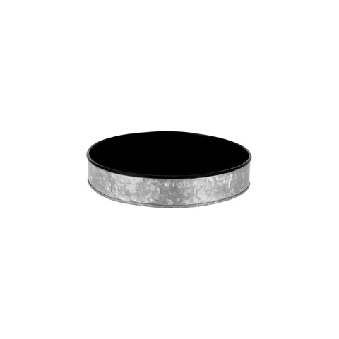 CHEF INOX CONEY IS GALVANISED ROUND TRAY 240x45mm DIPPED BLK - Hospitality Connect