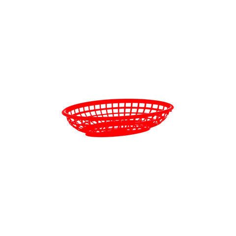 CHEF INOX CONEY IS PLASTIC OVAL BASKET 240x150x50mm RED Box of 12 - Hospitality Connect