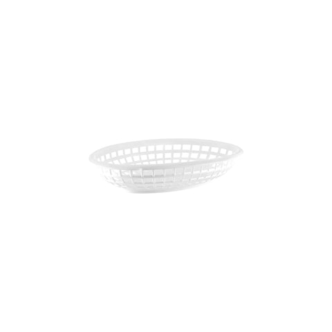 CHEF INOX CONEY IS PLASTIC OVAL BASKET 240x150x50mm WHI Box of 12 - Hospitality Connect