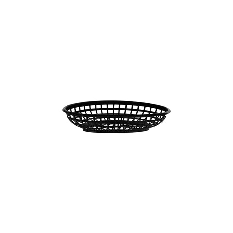 CHEF INOX CONEY IS PLASTIC OVAL BASKET 240x150x50mm BLK Box of 12 - Hospitality Connect