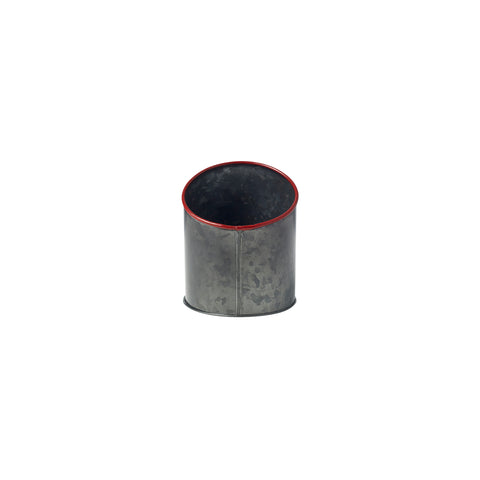 CHEF INOX CONEY IS GALV BLK SLANT POT 120x140mm RED RIM - Hospitality Connect