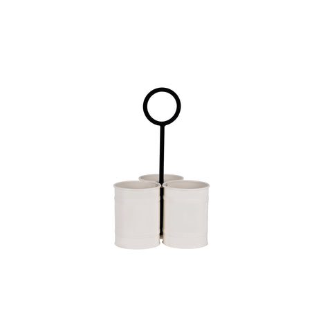CONEY ISL-GALVANISED CREME P/C CADDY RECT LTHR 260x240x130mm Box of 4 - Hospitality Connect