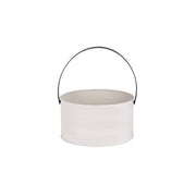 CONEY ISL-GALVANISED CREME P/C ROUND PAIL LTHR HDL 285x150mm Box of 6 - Hospitality Connect